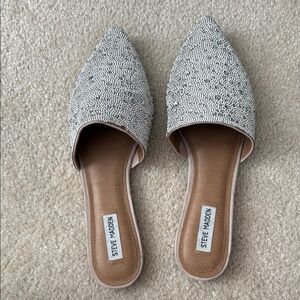 Steve Madden Glittering Silver Mules